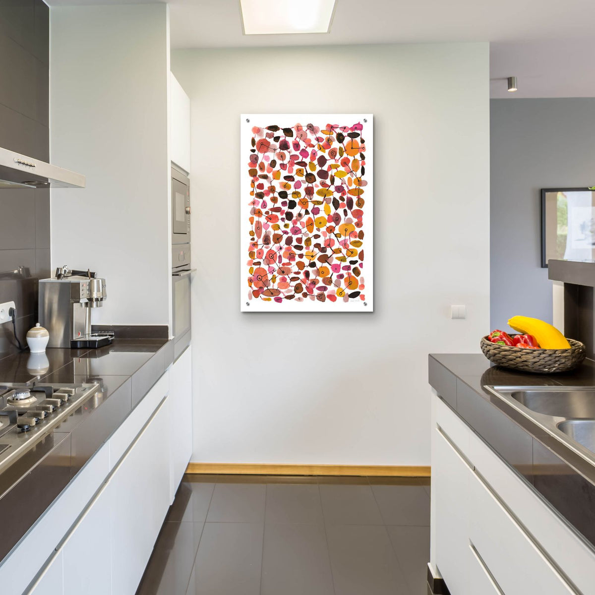 Mid Century 3 Plum Vertical by Cheryl Warrick - 24x36 acrylic wall art in a room