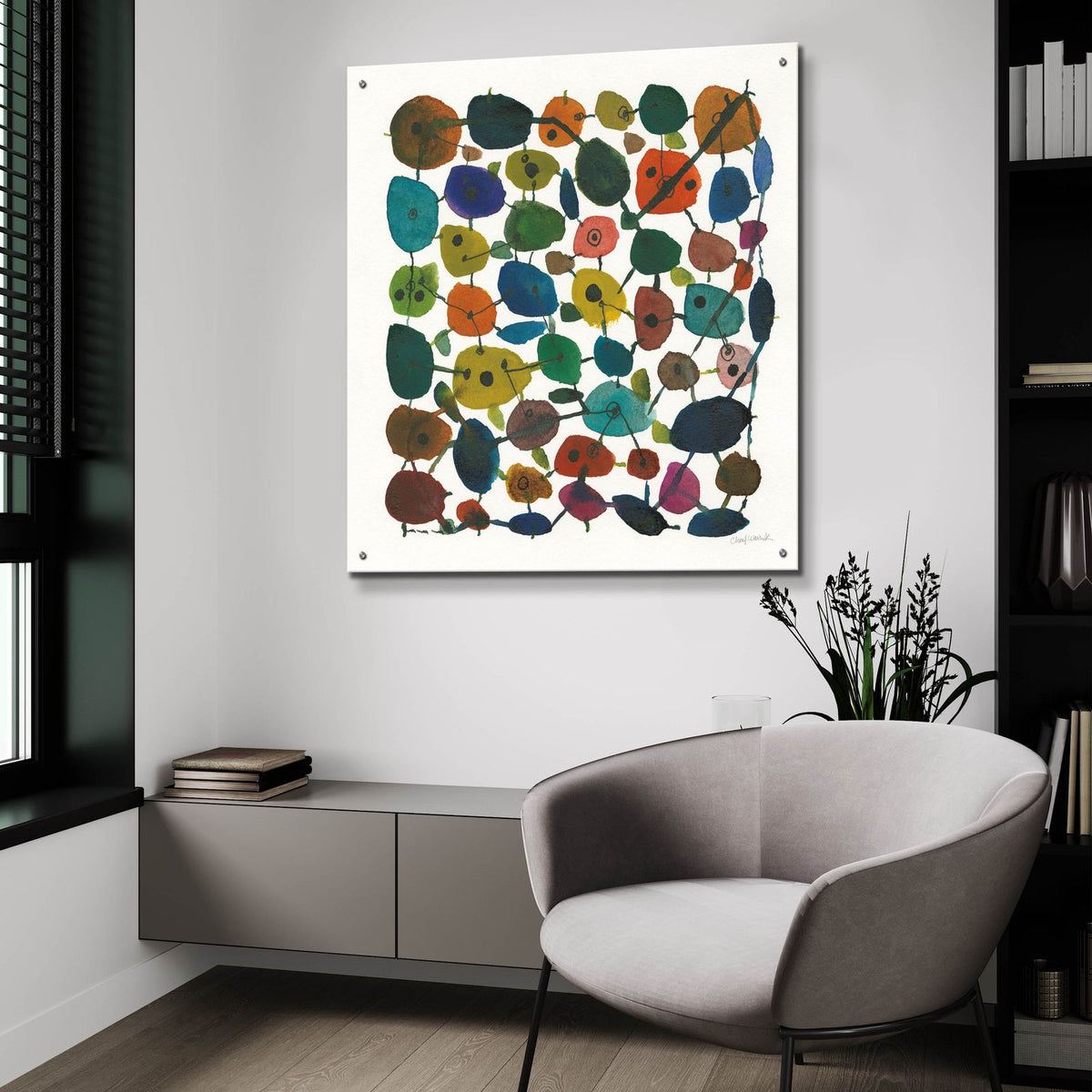 Mid Century 4 by Cheryl Warrick - 36x36 acrylic wall art in a room