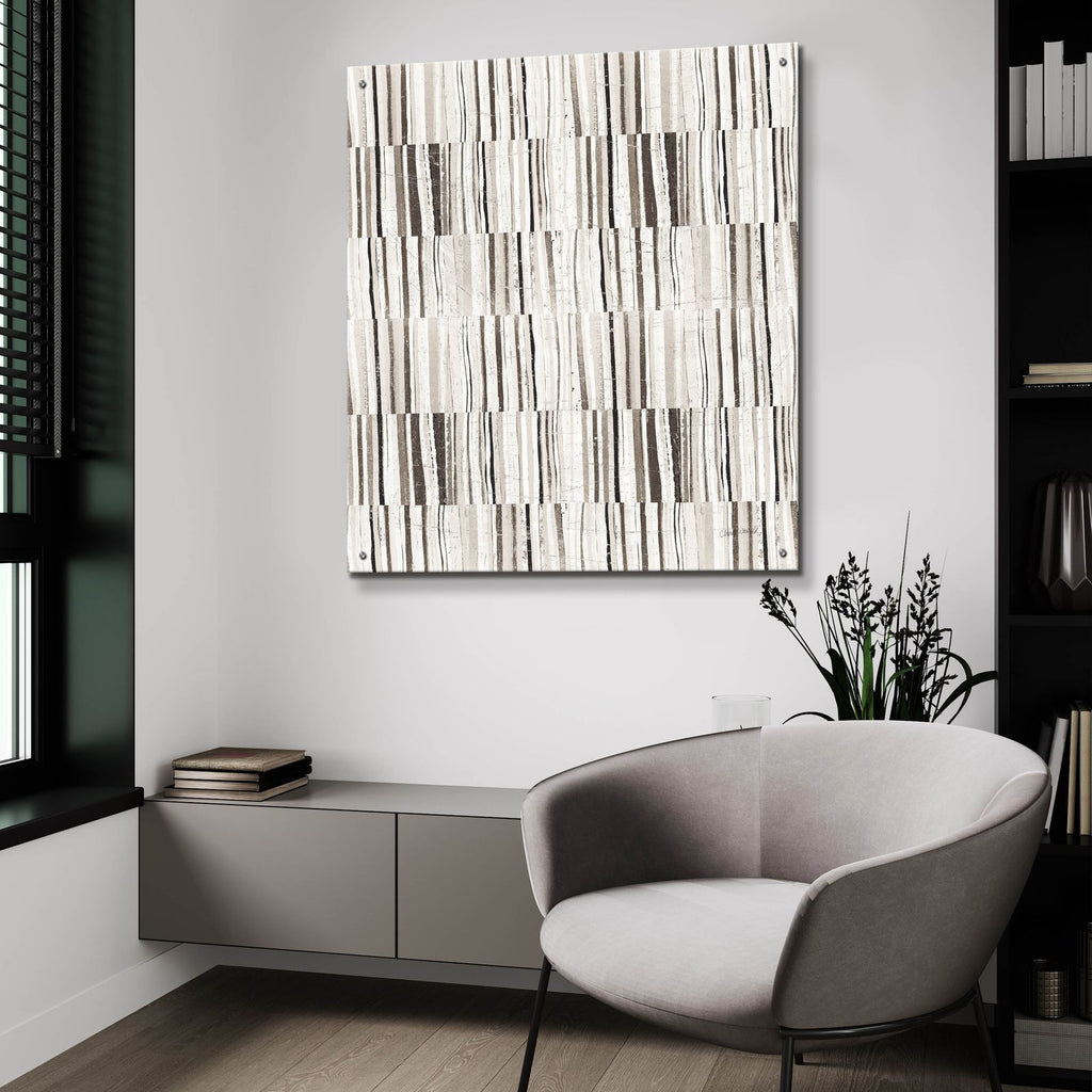 Neutral Stripes 2 by Cheryl Warrick - 36x36 acrylic wall art in a room