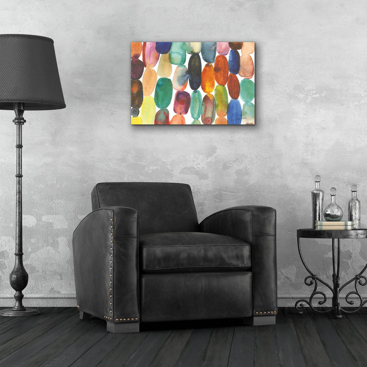 Orbs 1 C by Cheryl Warrick - 24x16 acrylic wall art in a room