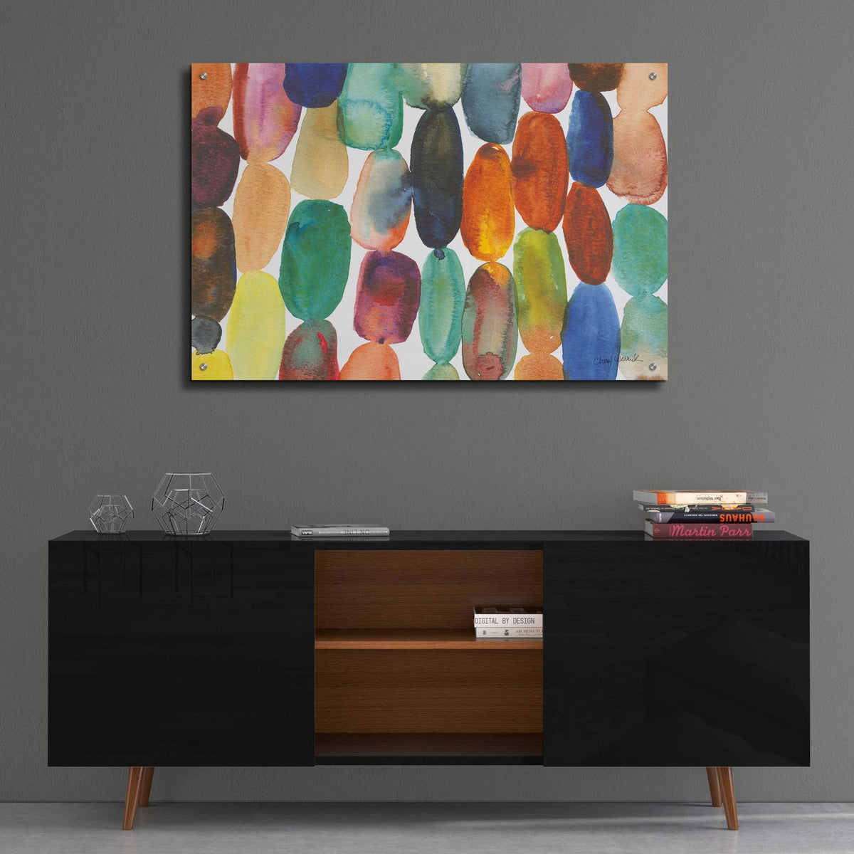 Orbs 1 C by Cheryl Warrick - 36x24 acrylic wall art in a room