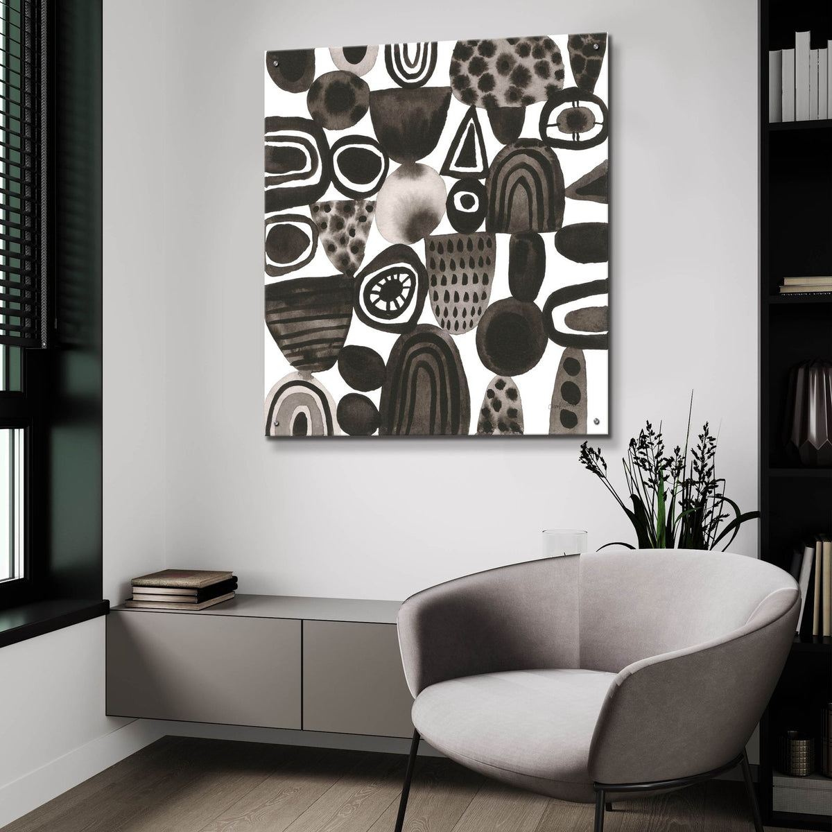 Quirky 1 by Cheryl Warrick - 36x36 acrylic wall art in a room