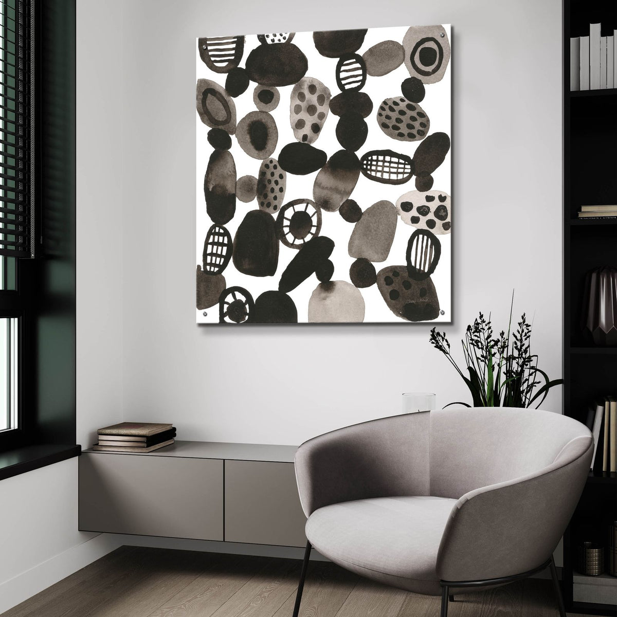 Quirky 2 by Cheryl Warrick - 36x36 acrylic wall art in a room