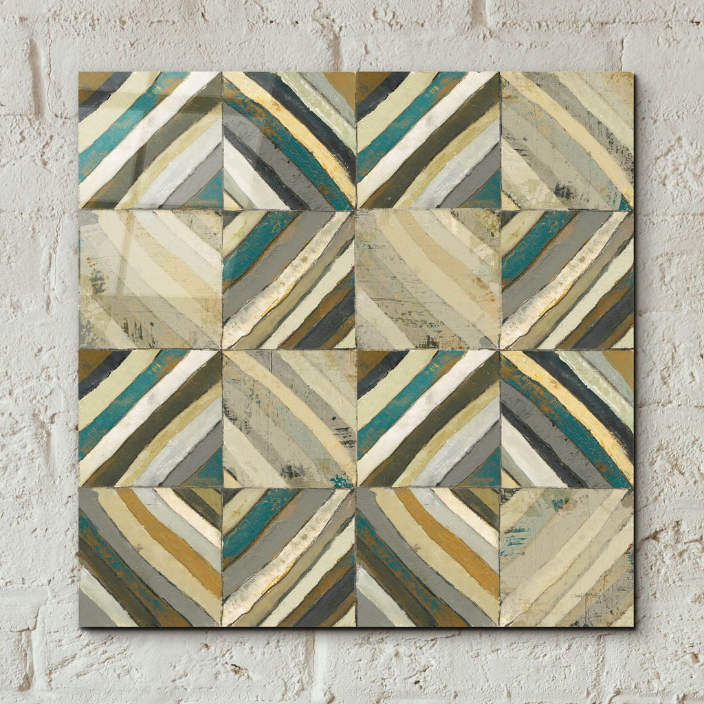 The Center 1 Abstract Turquoise by Cheryl Warrick - 12x12 acrylic wall art in a room
