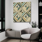 The Center 1 Abstract Turquoise by Cheryl Warrick - 36x36 acrylic wall art in a room