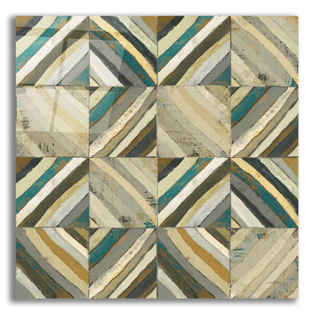 The Center 1 Abstract Turquoise by Cheryl Warrick acrylic glass wall art