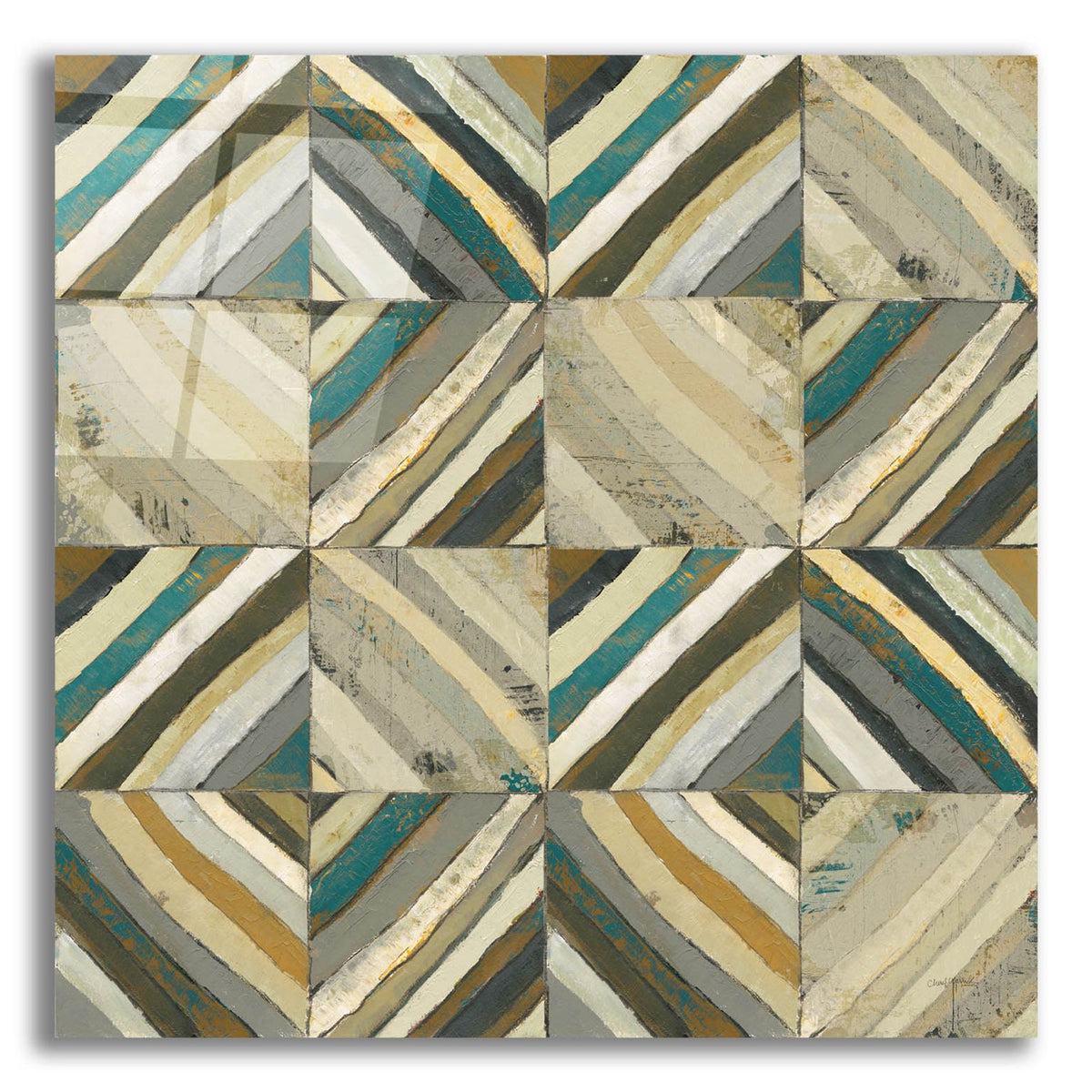 The Center 1 Abstract Turquoise by Cheryl Warrick acrylic glass wall art