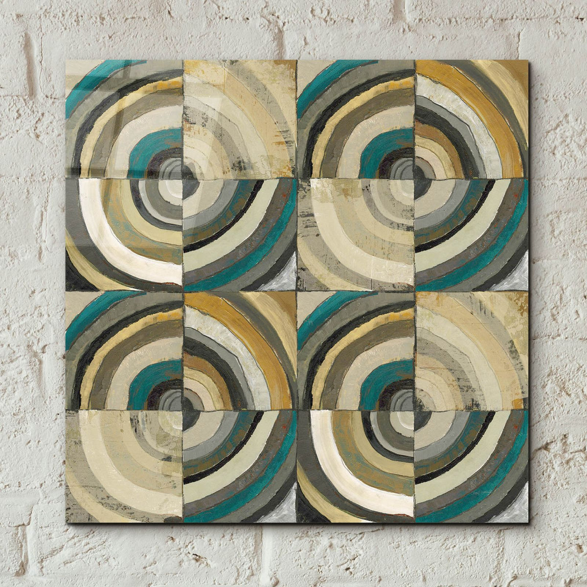 The Center 2 Abstract Turquoise by Cheryl Warrick - 12x12 acrylic wall art in a room