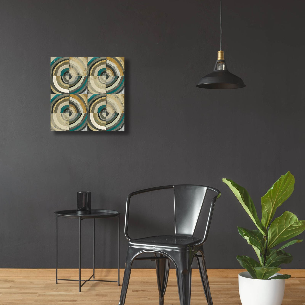 The Center 2 Abstract Turquoise by Cheryl Warrick - 24x24 acrylic wall art in a room
