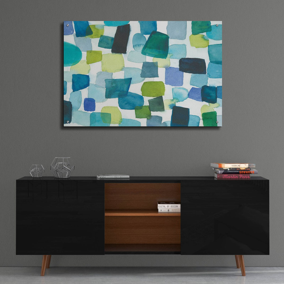 Toggle Blocks by Cheryl Warrick - 36x24 acrylic wall art in a room