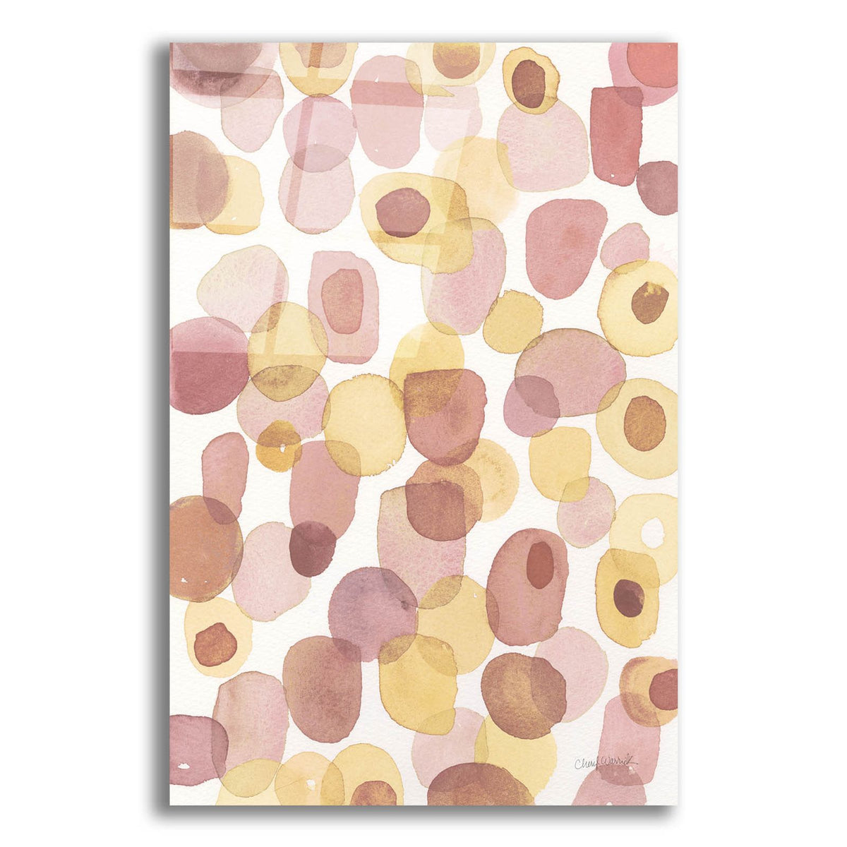 Toggle Pink Yellow by Cheryl Warrick acrylic glass wall art
