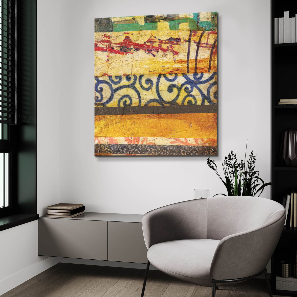 Urban Mixed Bag 3 by Cheryl Warrick - 36x36 acrylic wall art in a room