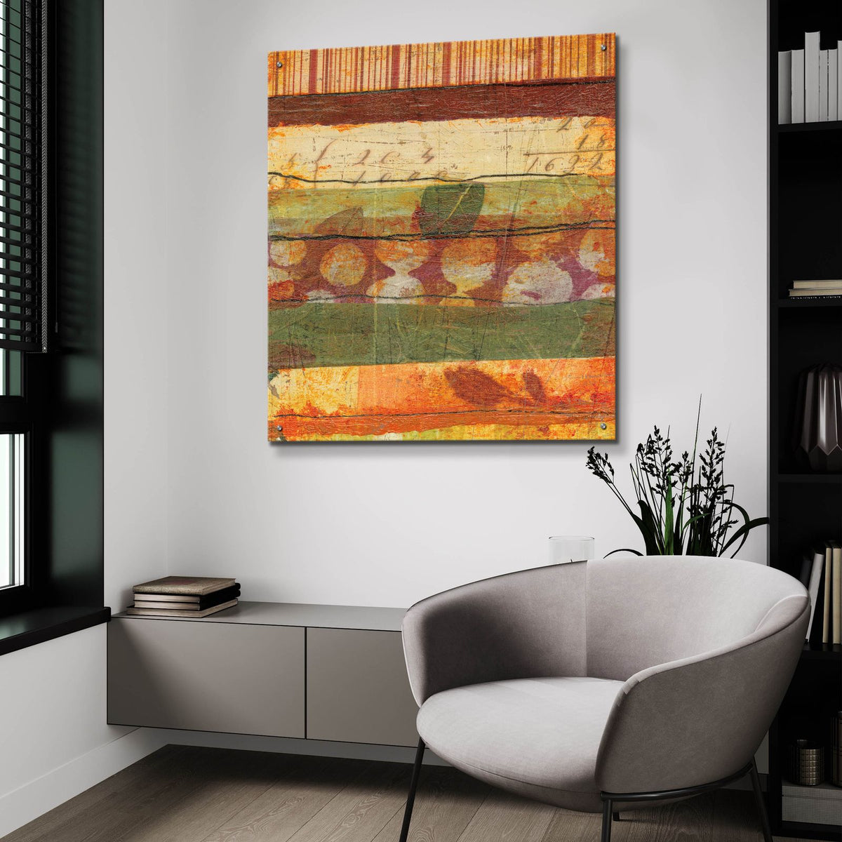 Urban Mixed Bag 4 by Cheryl Warrick - 36x36 acrylic wall art in a room