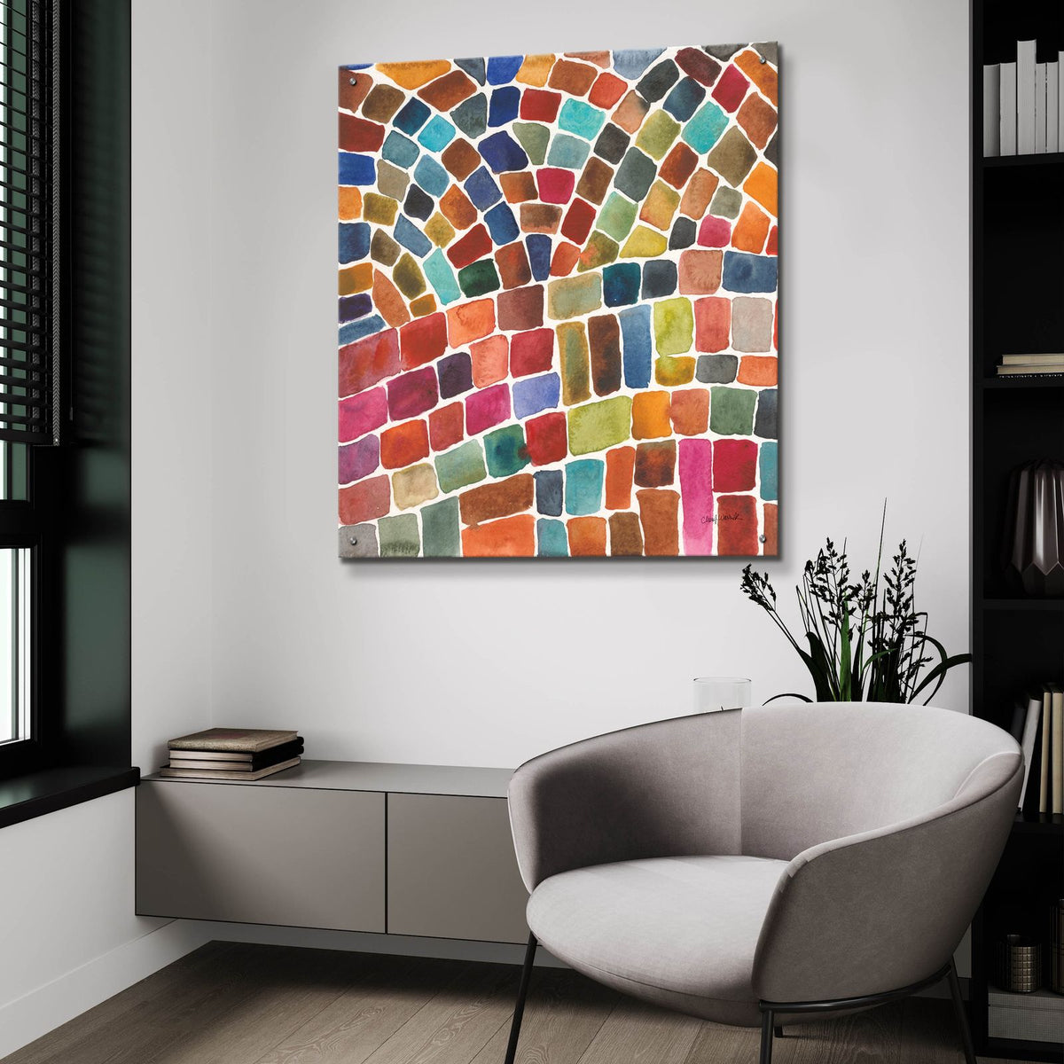 Winding Path 1 by Cheryl Warrick - 36x36 acrylic wall art in a room