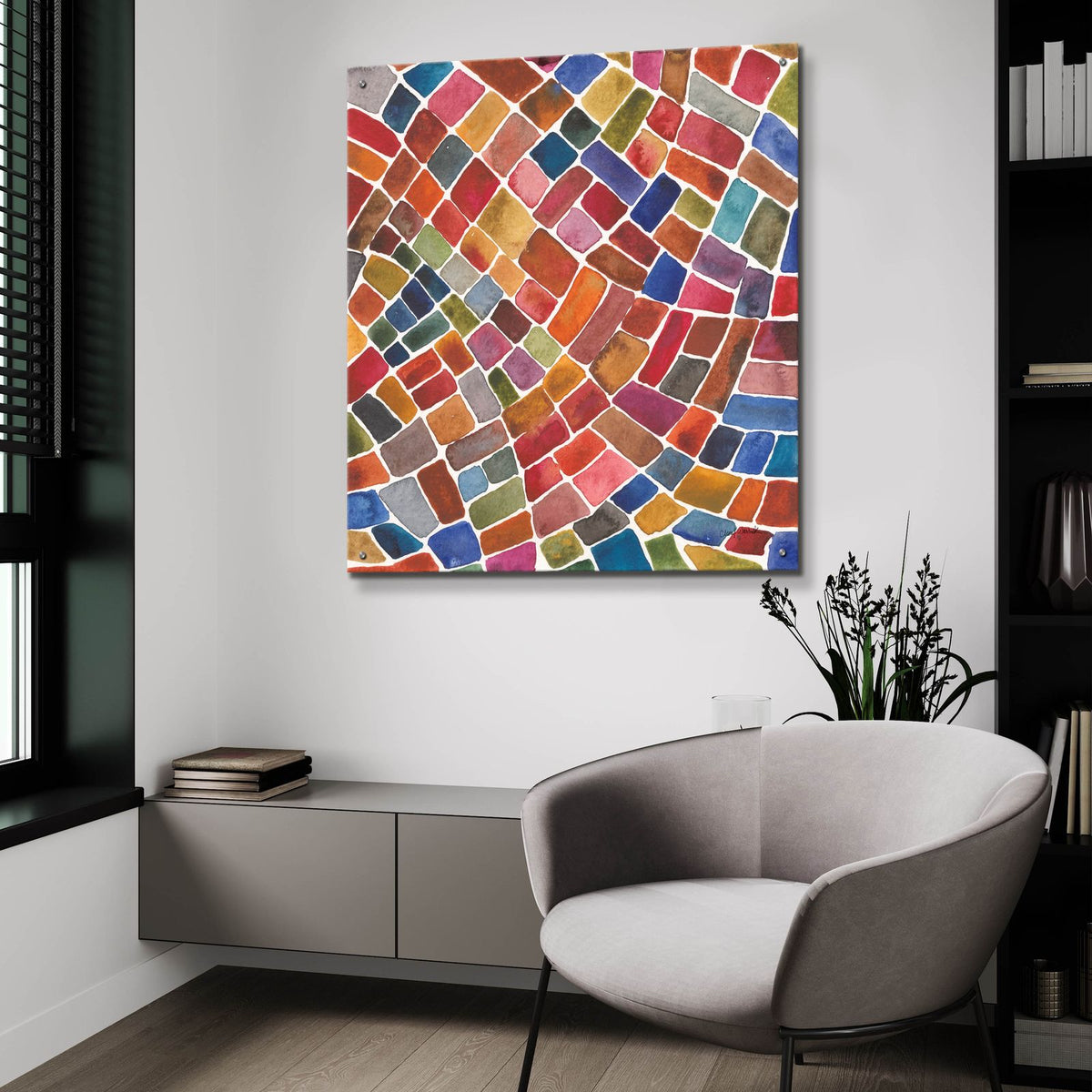 Winding Path 2 by Cheryl Warrick - 36x36 acrylic wall art in a room