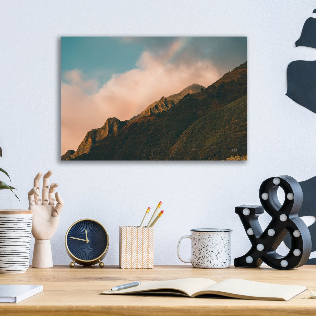 Rainbow Over Hawaii by Max Blakesberg Studios - 16x12 acrylic wall art in a room