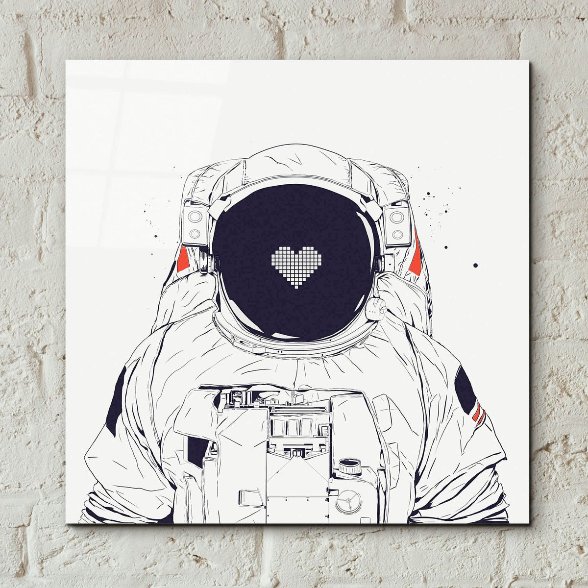 Astronaut Love by Balazs Solti - 12x12 acrylic wall art in a room