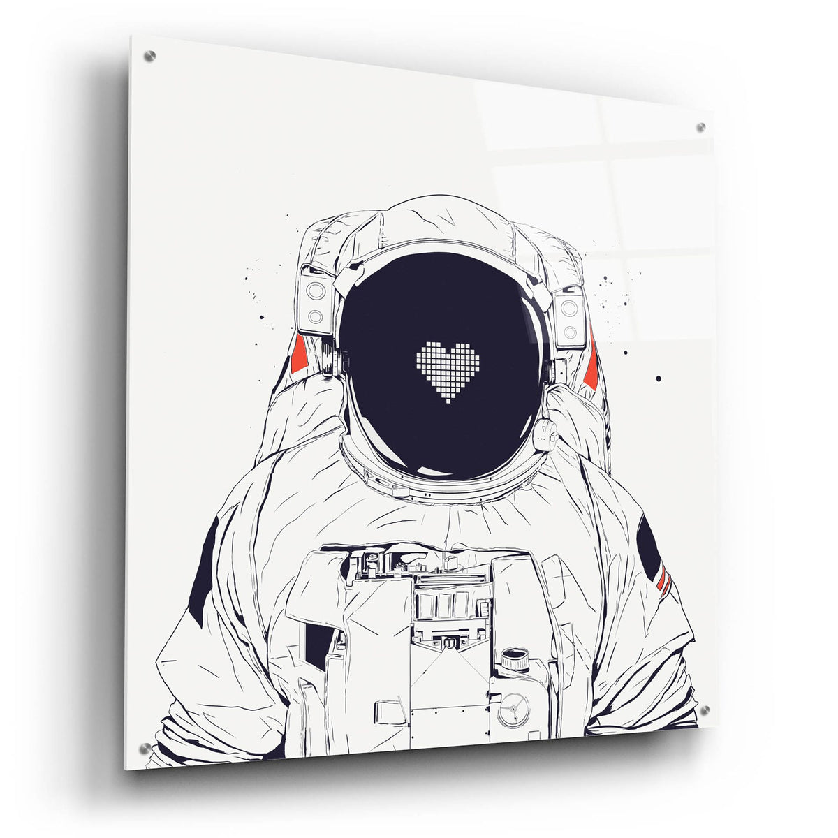 Epic Art 'Astronaut Love'  by Balazs Solti Acrylic Glass Wall Art,36x36