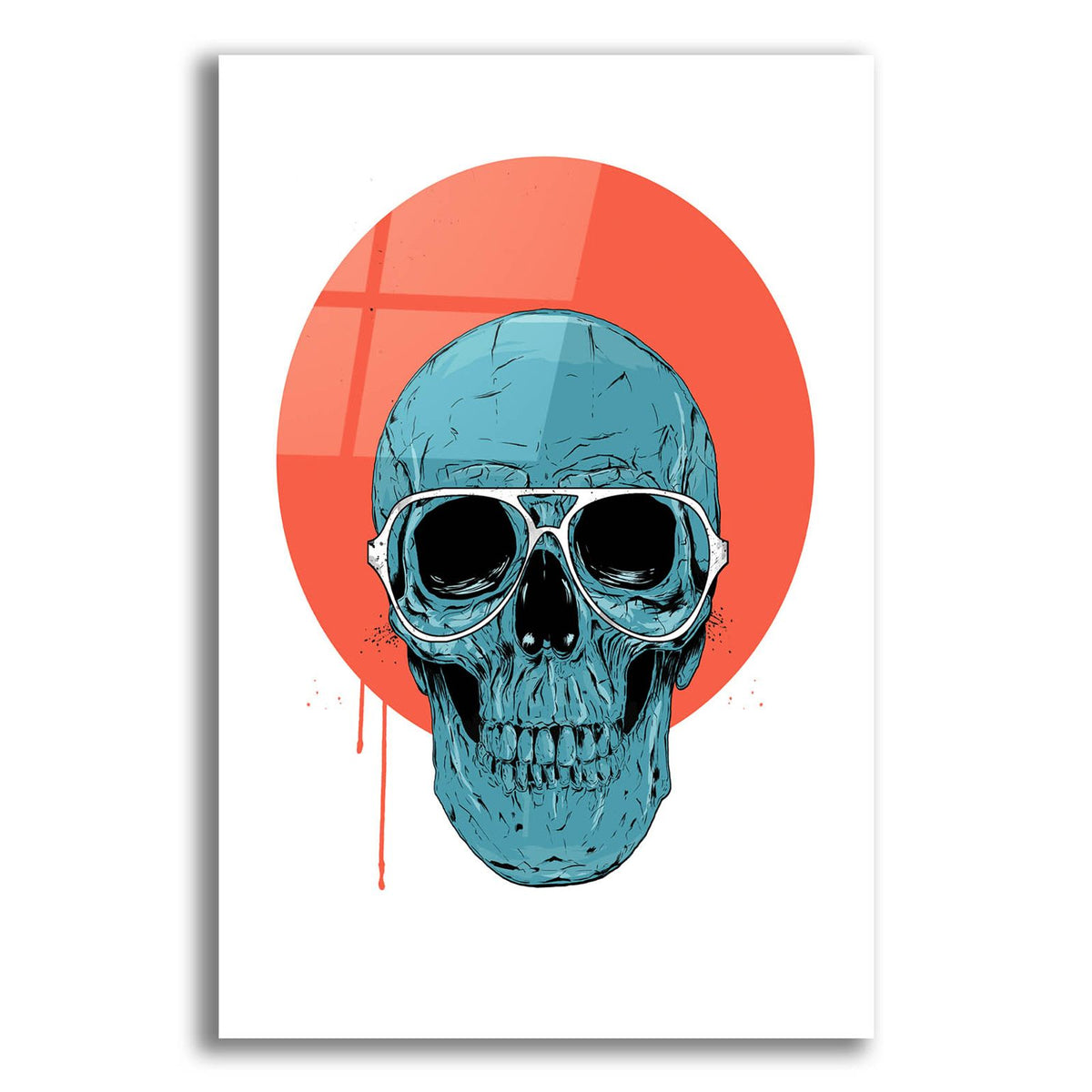 Blue Skull by Balazs Solti acrylic glass wall art