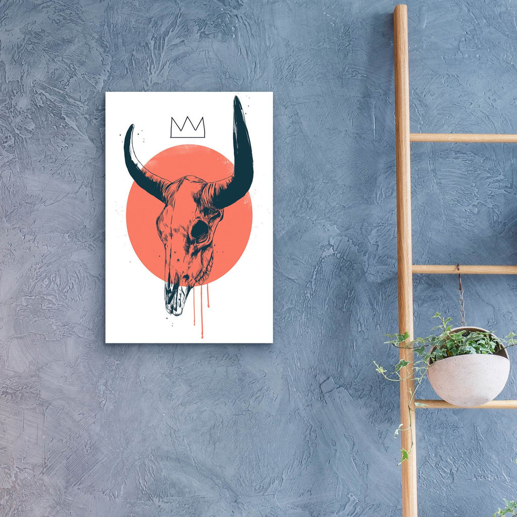 Bull Skull by Balazs Solti - 16x24 acrylic wall art in a room