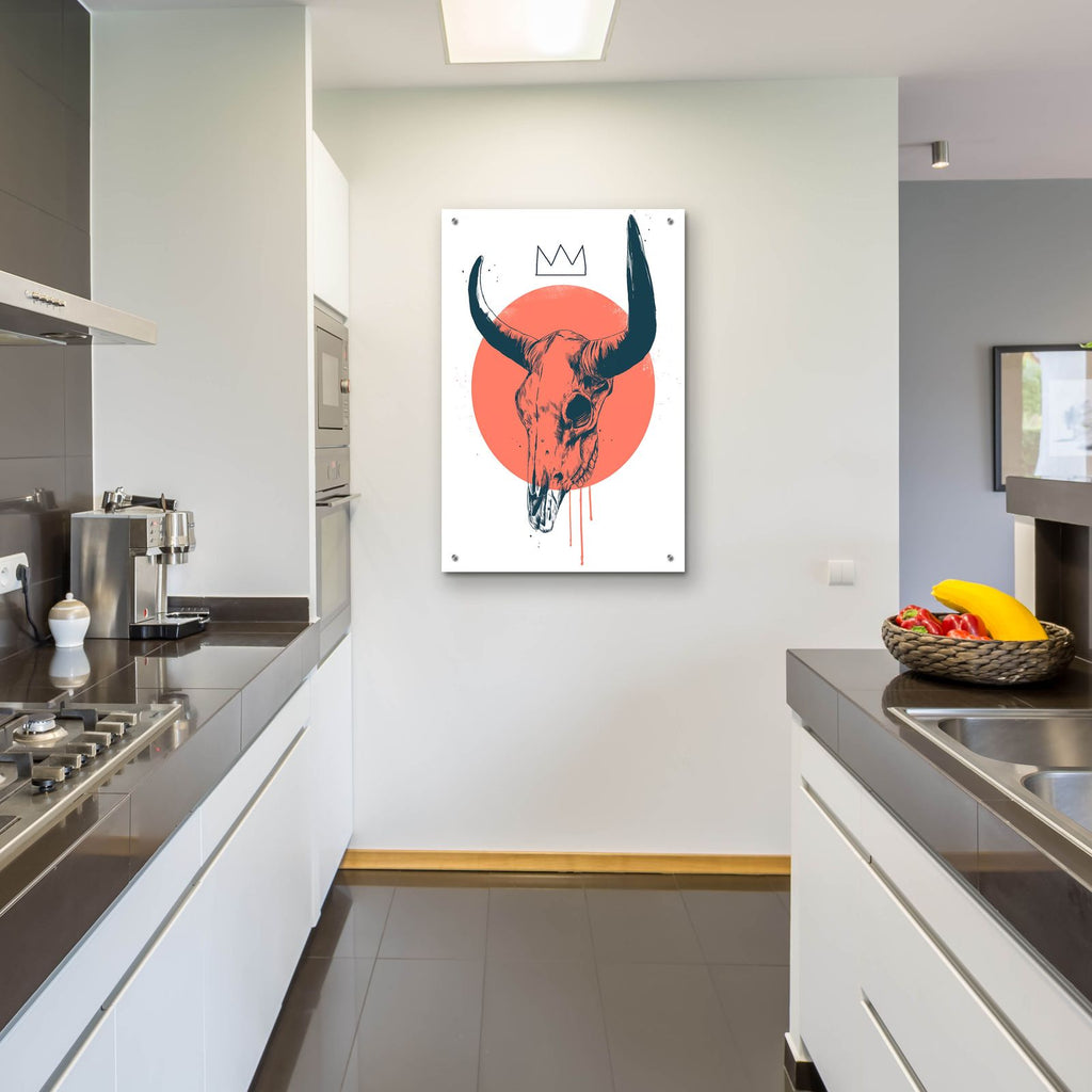 Bull Skull by Balazs Solti - 24x36 acrylic wall art in a room