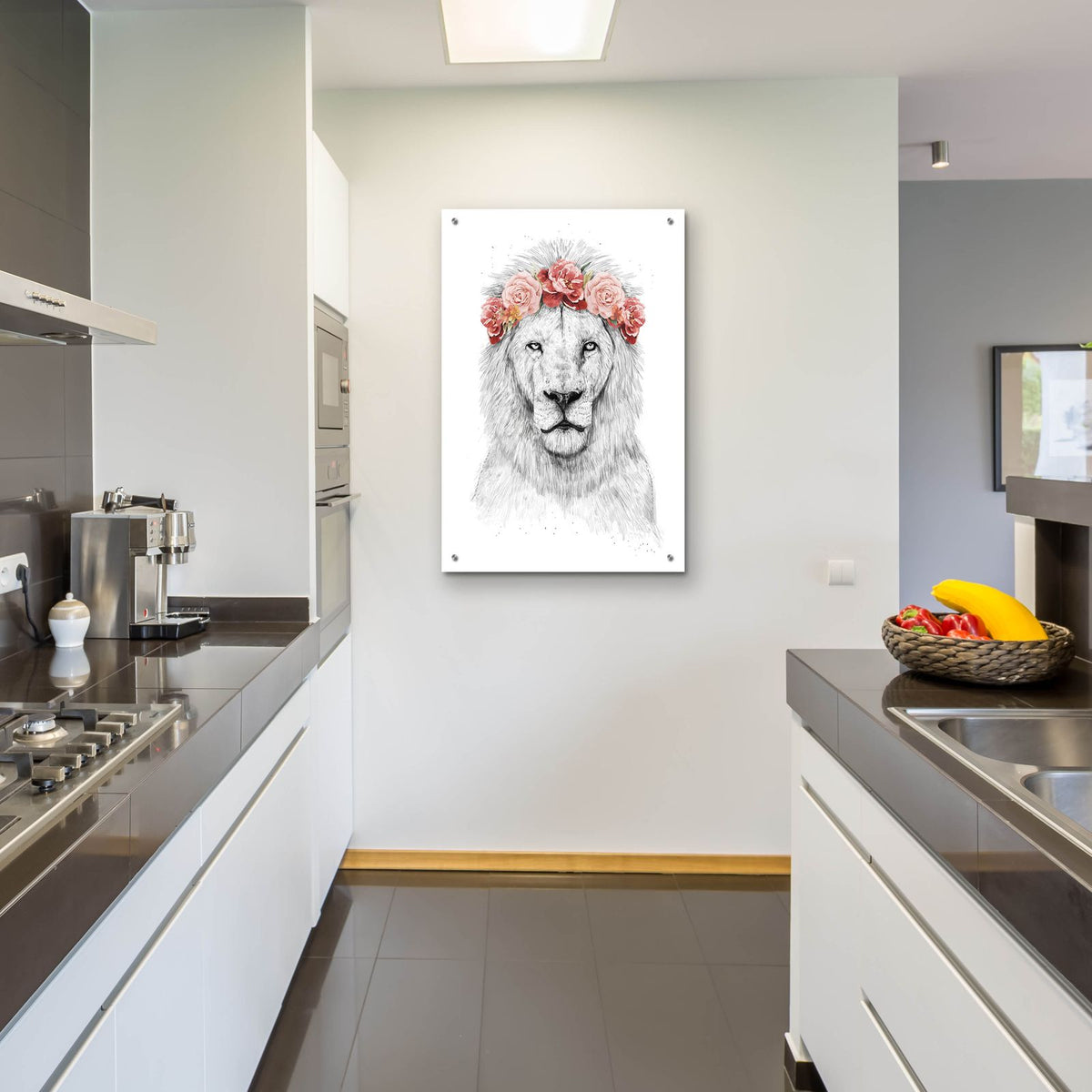 Festival Lion by Balazs Solti - 24x36 acrylic wall art in a room