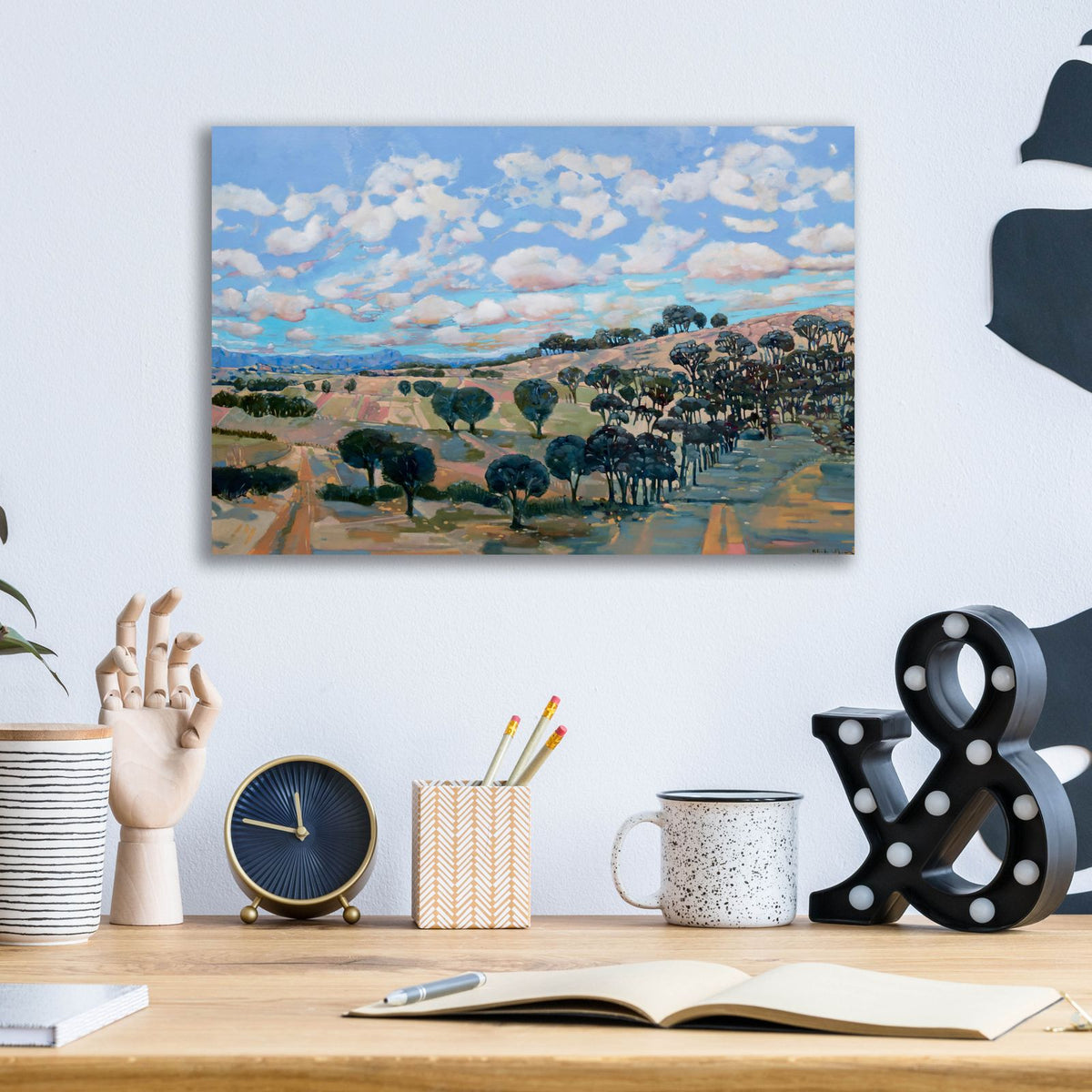 Distant Horizon Cathedral Ranges by Balazs Solti - 16x12 acrylic wall art in a room