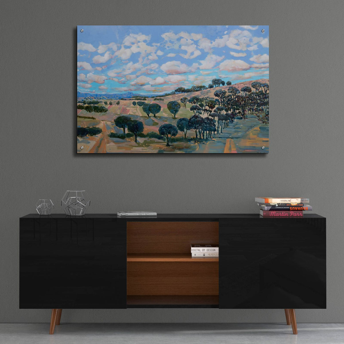 Distant Horizon Cathedral Ranges by Balazs Solti - 36x24 acrylic wall art in a room