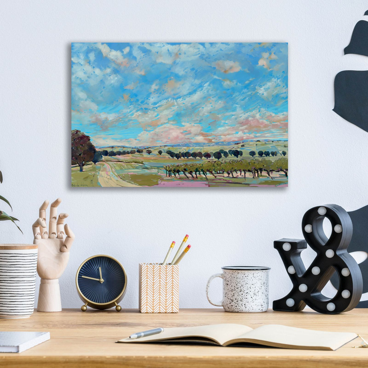 Flaxman Valley Views by Balazs Solti - 16x12 acrylic wall art in a room