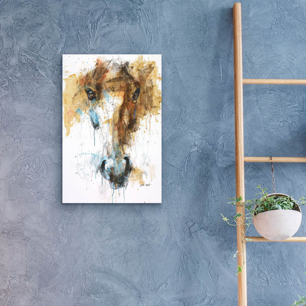 Face To Face 61 by Benedicte Gele - 16x24 acrylic wall art in a room