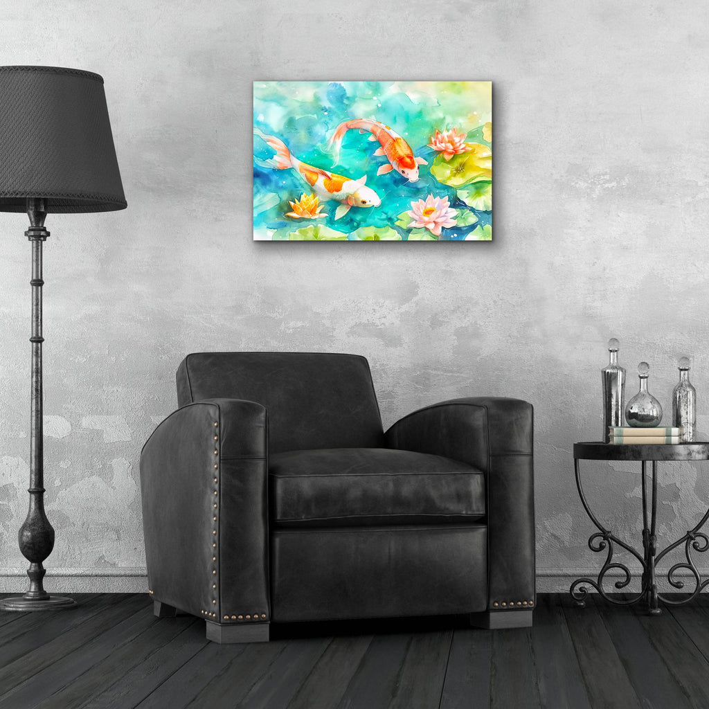 Koi Fantasy Garden by Andrea Haase - 24x16 acrylic wall art in a room