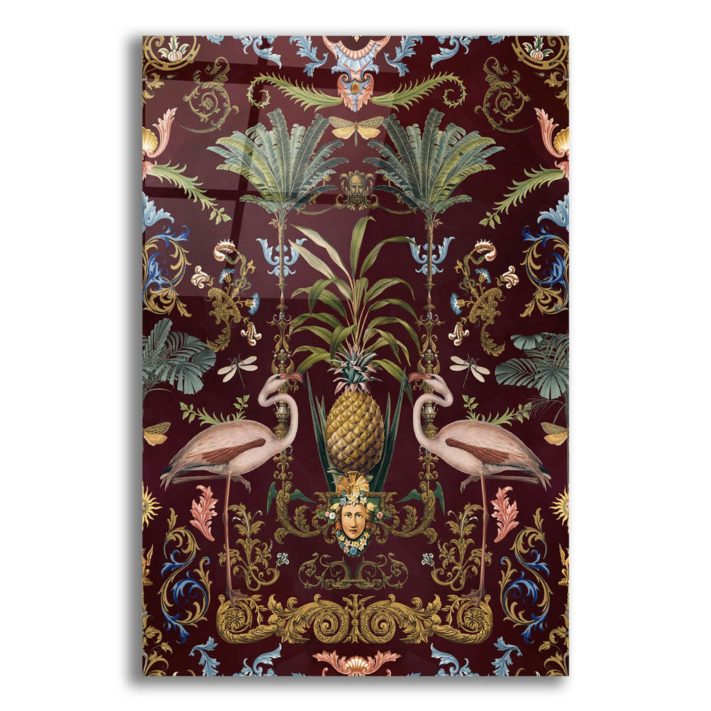 Vintage Bohemian Elegance Flamingo Burgundy by Andrea Haase acrylic glass wall art