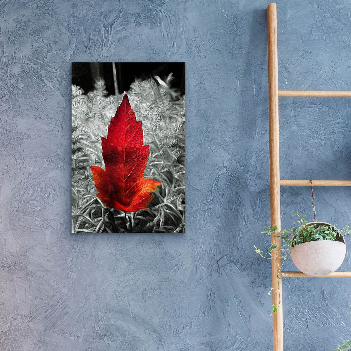 Red Leaf by Dante Plata - 16x24 acrylic wall art in a room