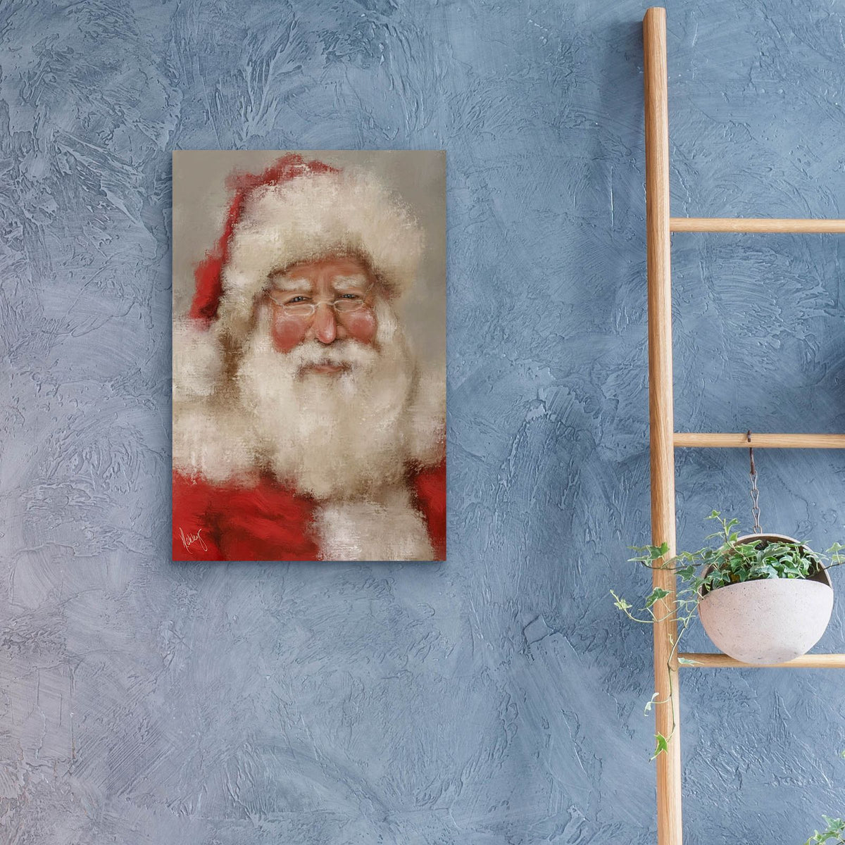 Abstract Santa by Ashley Bradley - 16x24 acrylic wall art in a room