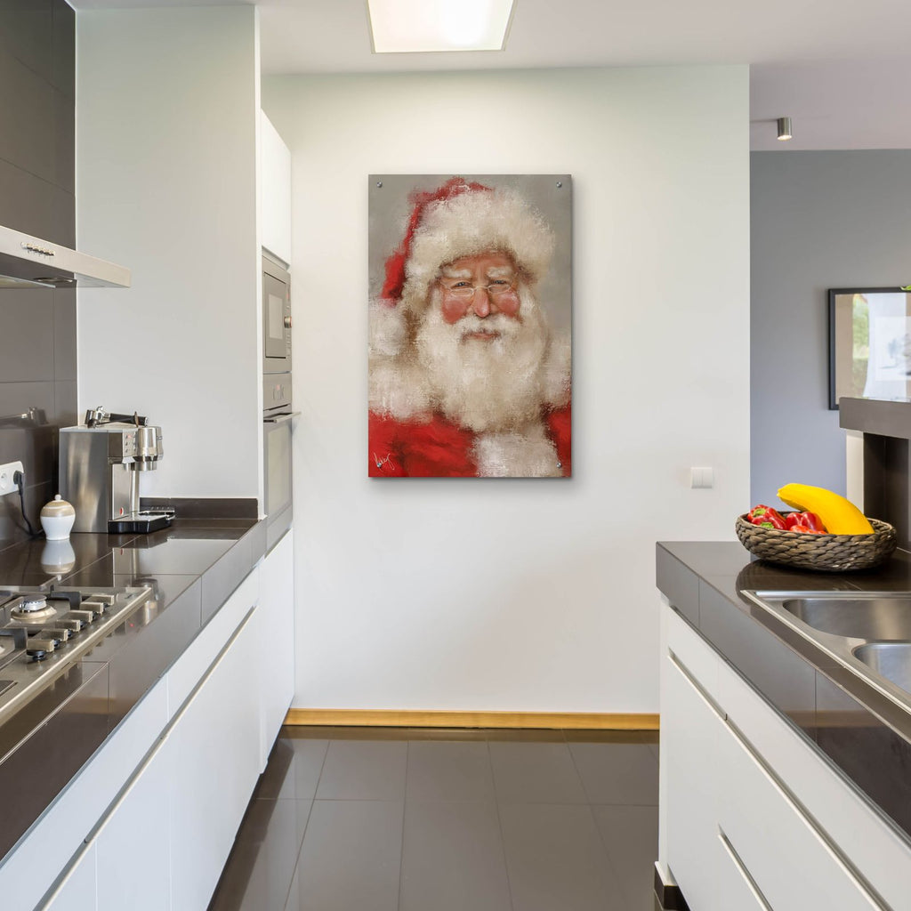 Abstract Santa by Ashley Bradley - 24x36 acrylic wall art in a room