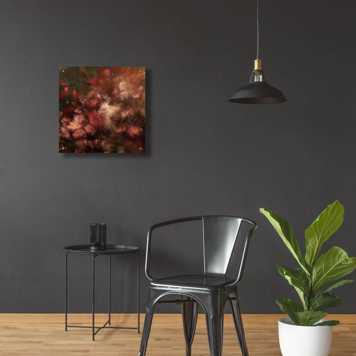 Aubergine Abstract by Ashley Bradley - 24x24 acrylic wall art in a room