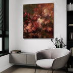 Aubergine Abstract by Ashley Bradley - 36x36 acrylic wall art in a room