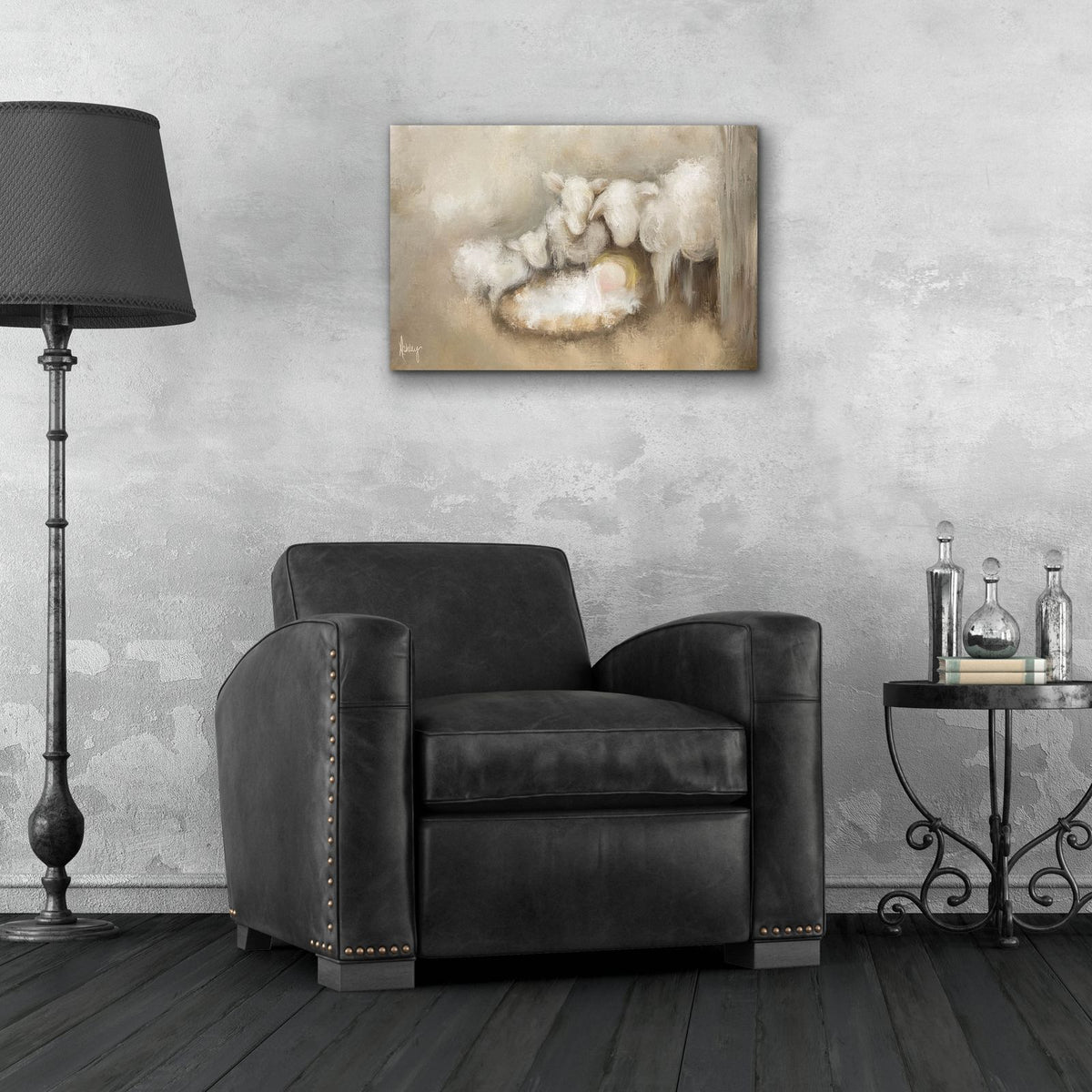 Away In A Manger by Ashley Bradley - 24x16 acrylic wall art in a room