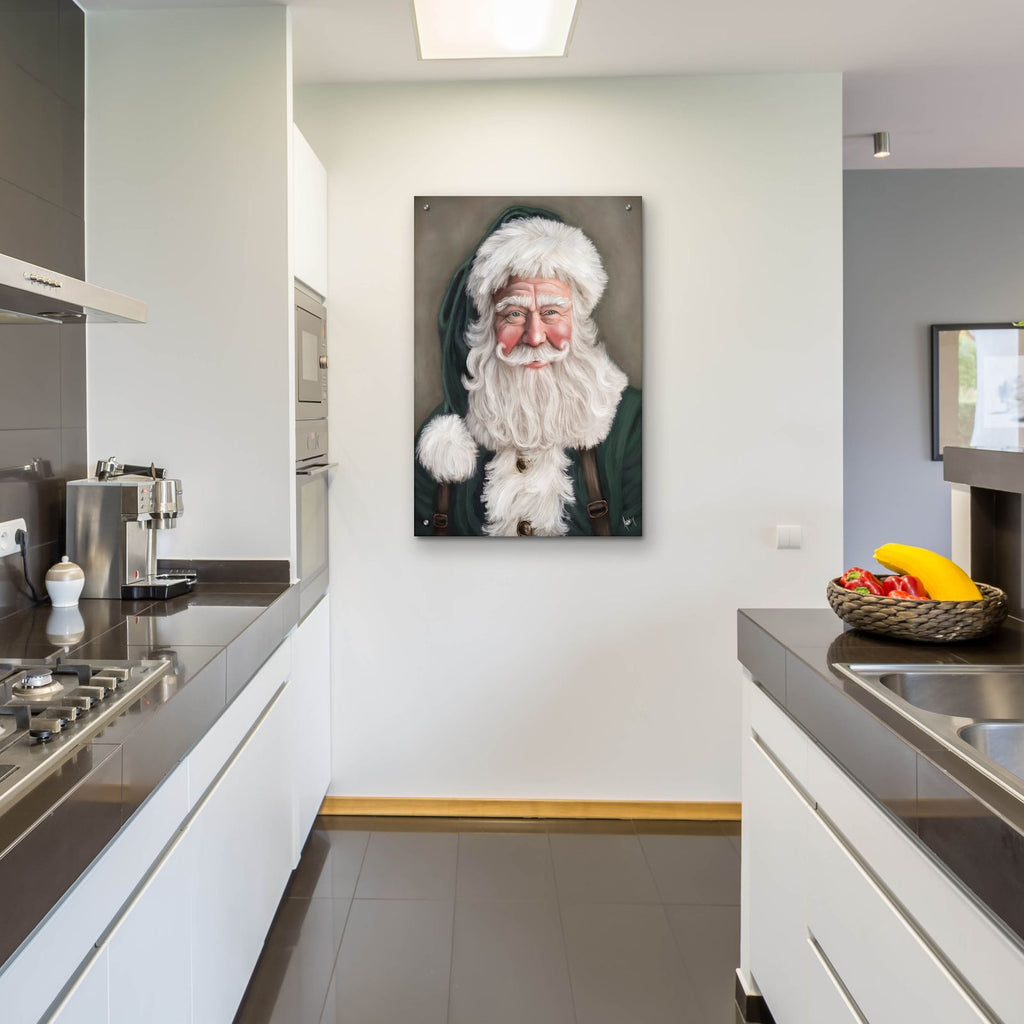 Green Santa 2 by Ashley Bradley - 24x36 acrylic wall art in a room