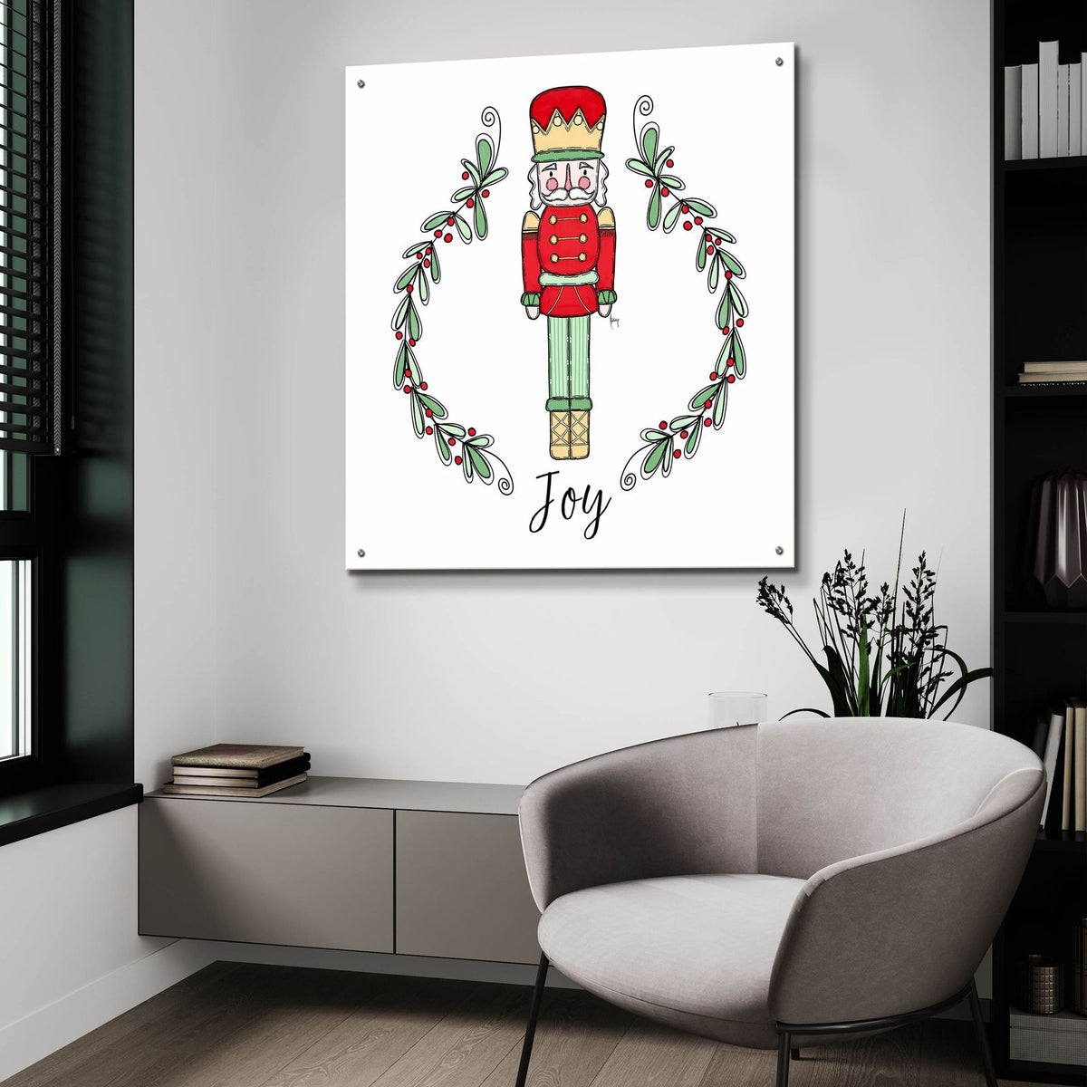 Joy Nutcracker by Ashley Bradley - 36x36 acrylic wall art in a room
