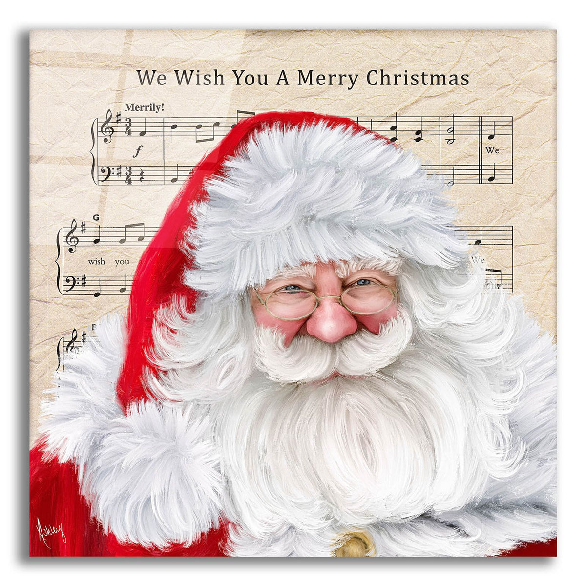 We Wish You A Merry Christmas by Ashley Bradley acrylic glass wall art