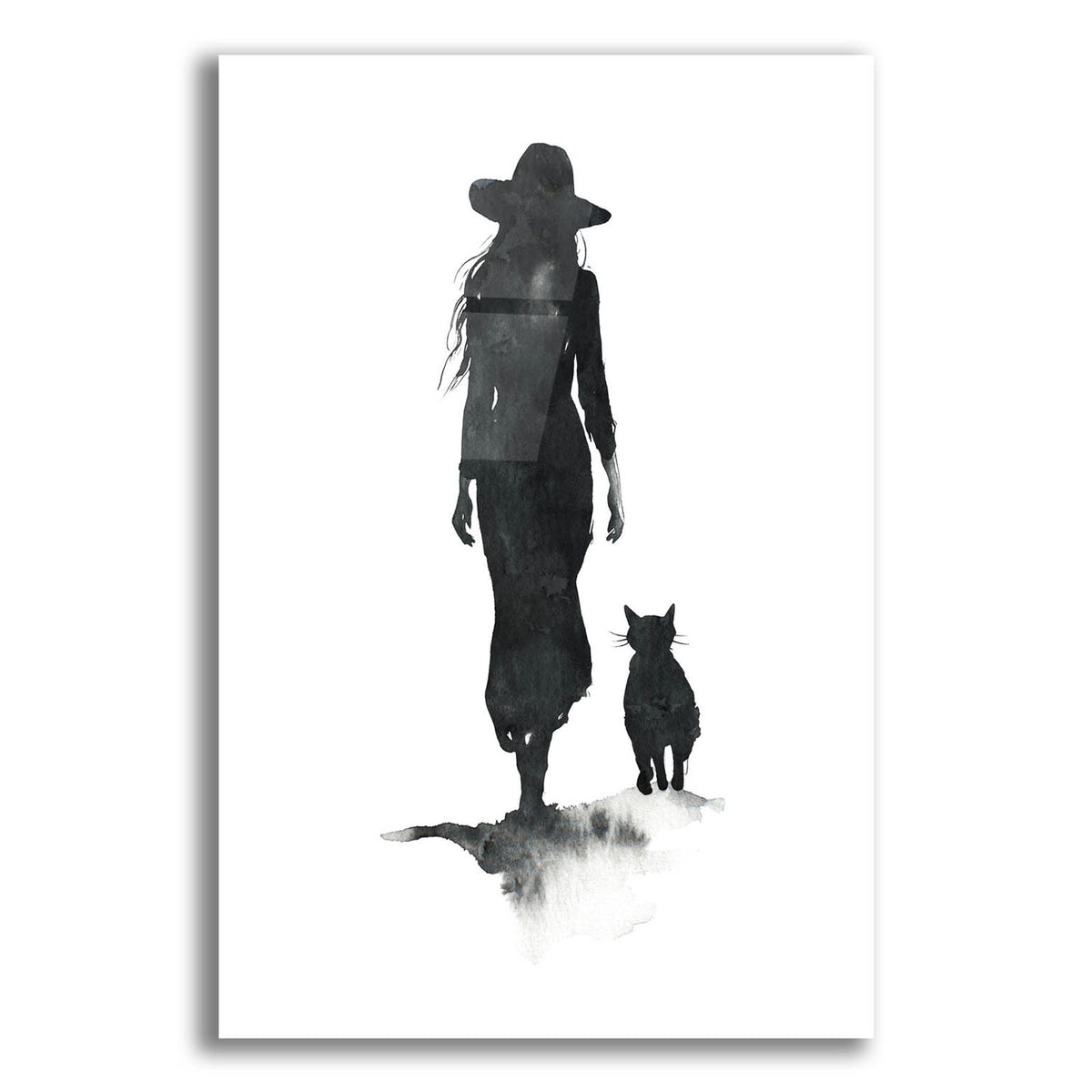 A Woman And Cat by Svetlana Aleynikova acrylic glass wall art