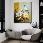 Acrylic Flowers In Yellow by Svetlana Aleynikova - 36x36 acrylic wall art in a room