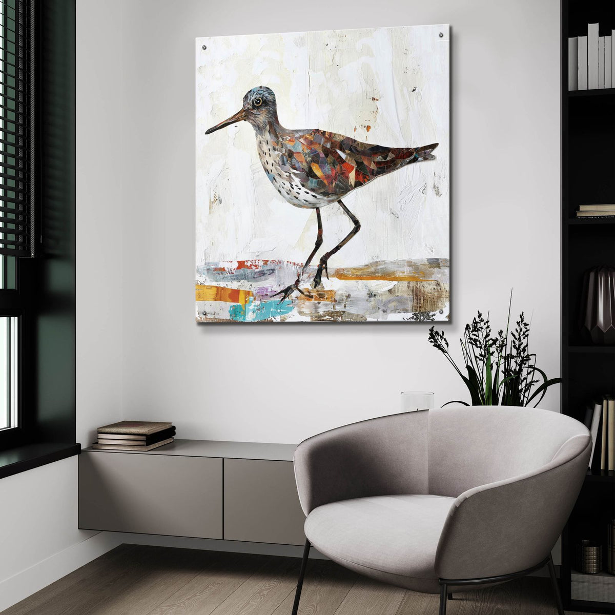 Bird Collage by Svetlana Aleynikova - 36x36 acrylic wall art in a room