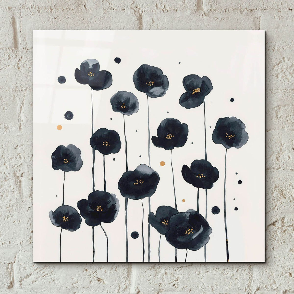 Black Poppies by Svetlana Aleynikova - 12x12 acrylic wall art in a room