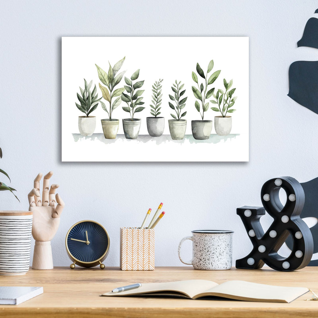 Blossoms In Pots by Svetlana Aleynikova - 16x12 acrylic wall art in a room