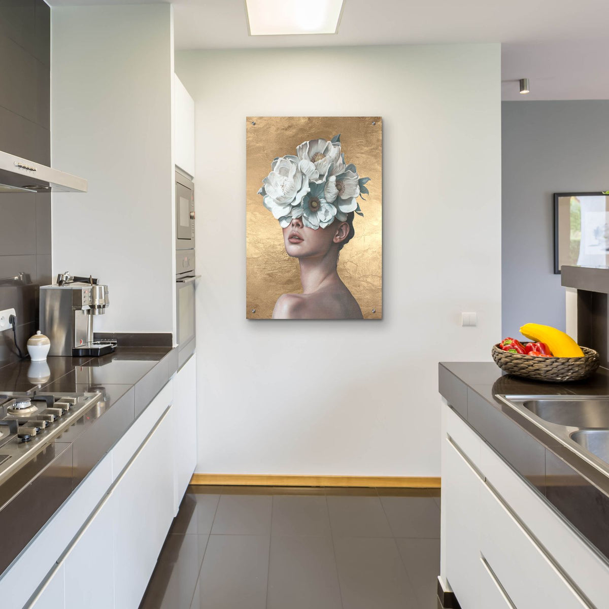 Blue Flower Lady by Svetlana Aleynikova - 24x36 acrylic wall art in a room