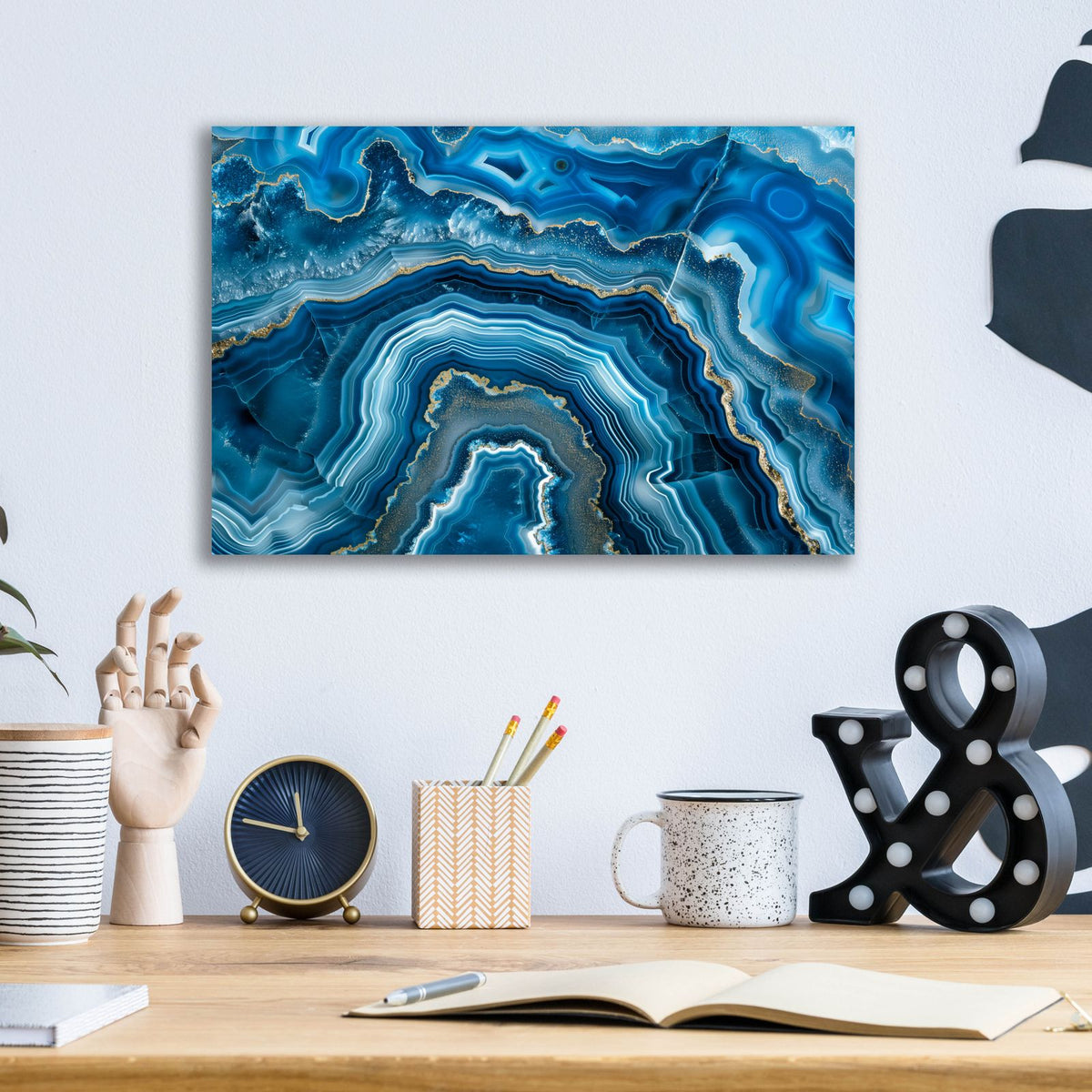 Blue Mineral by Svetlana Aleynikova - 16x12 acrylic wall art in a room