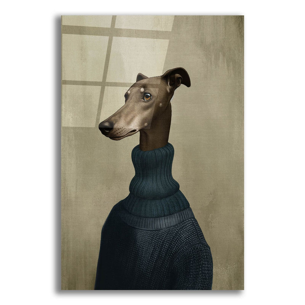 Blue Sweater Dog by Svetlana Aleynikova acrylic glass wall art