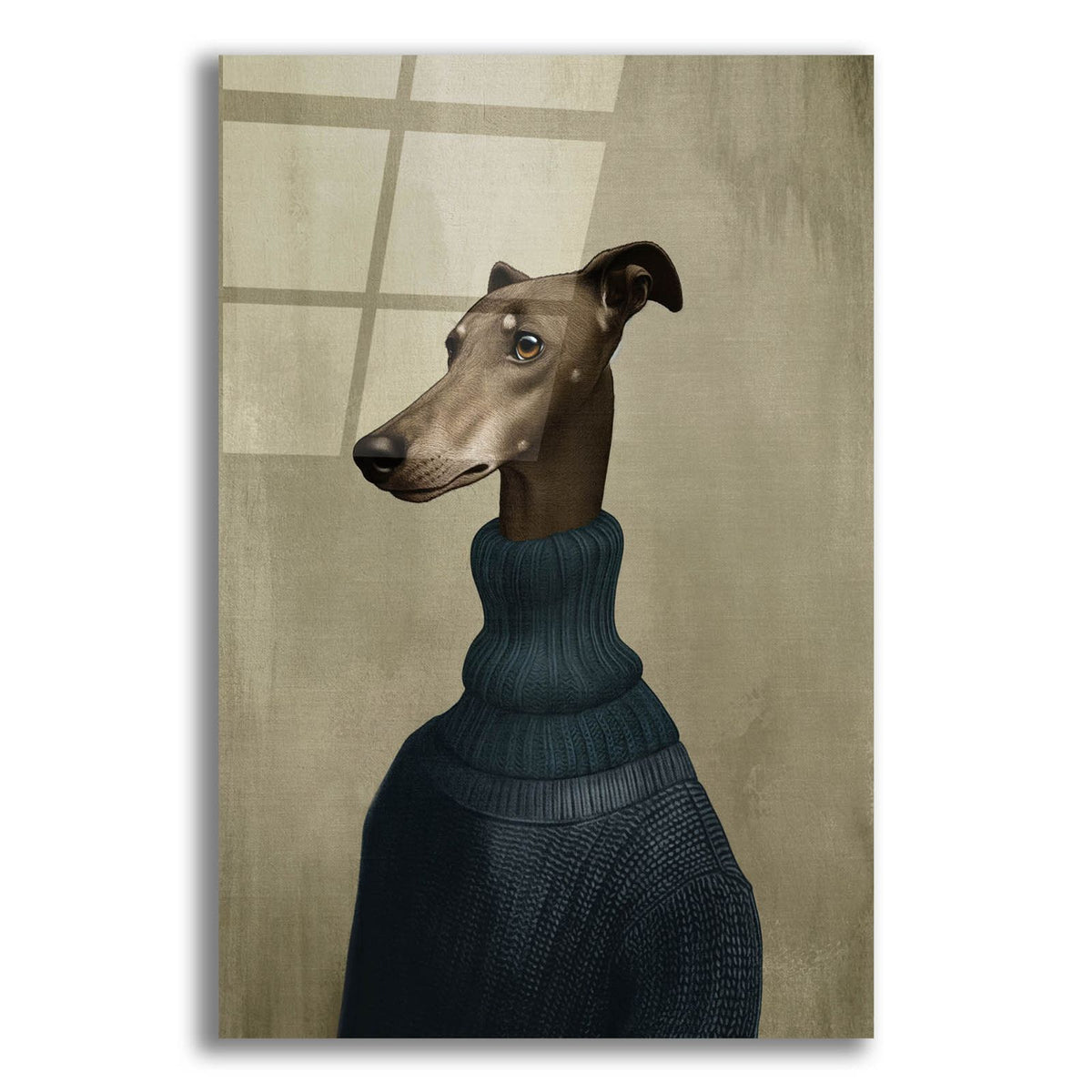 Blue Sweater Dog by Svetlana Aleynikova acrylic glass wall art